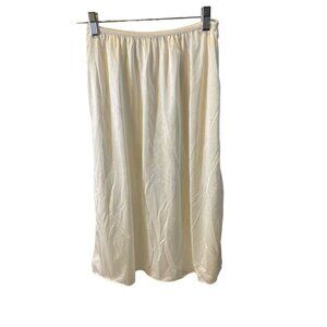Vintage White Cream Nylon Half Slip Skirt Lingerie SZ Medium